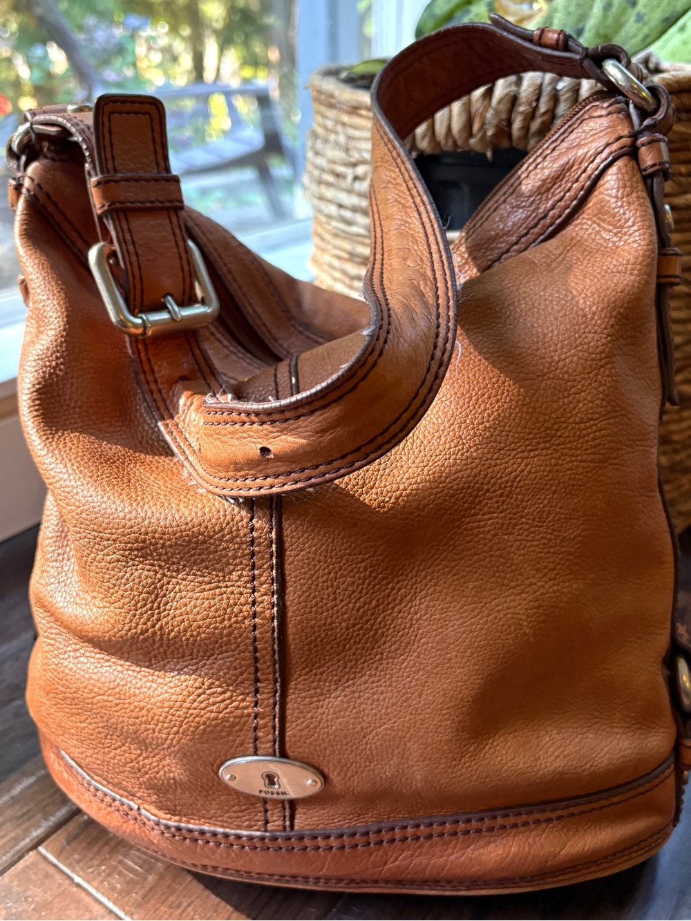 Fossil leather shoulder bag